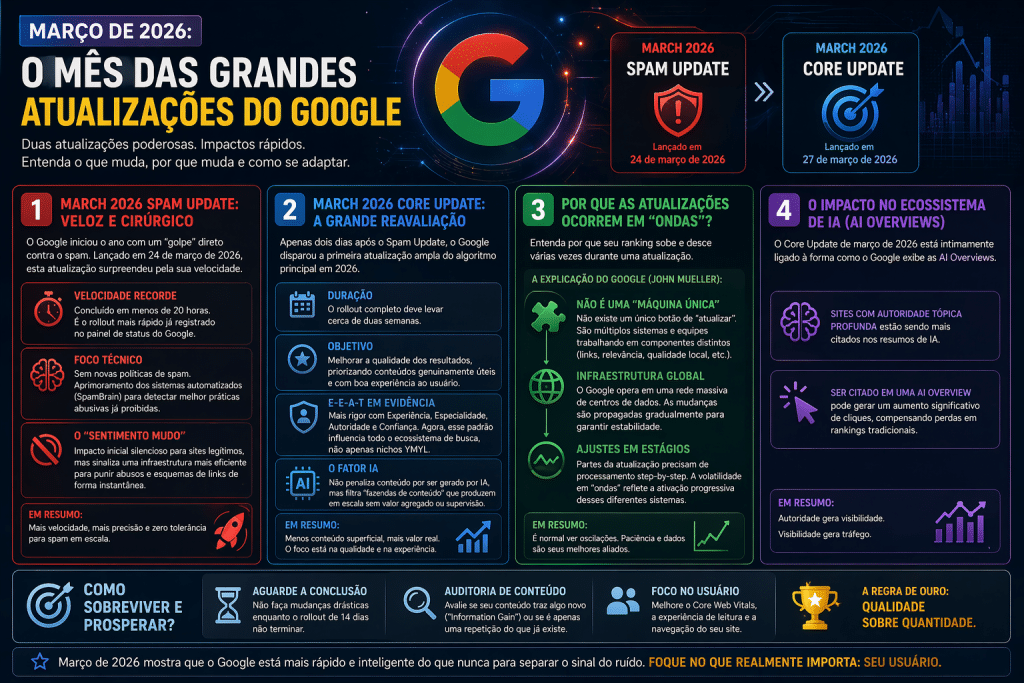 Mega Guia: Tudo sobre o Google Core e Spam Updates de Março de 2026