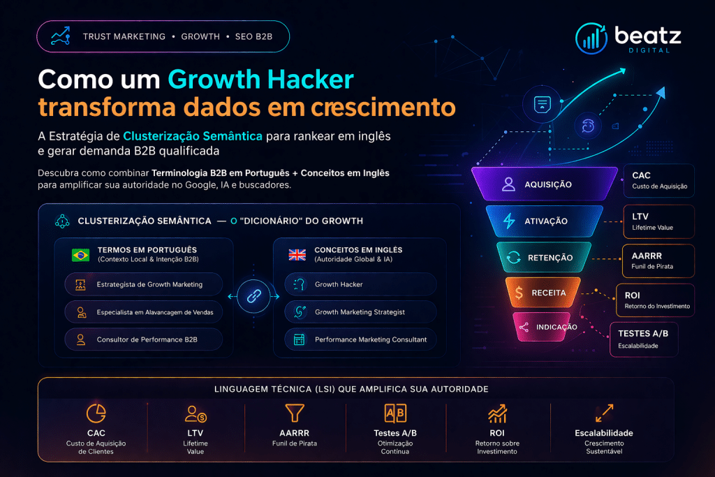 Infográfico Funil de Pirata AARRR para estratégia de Growth Hacker - Richard Alquati